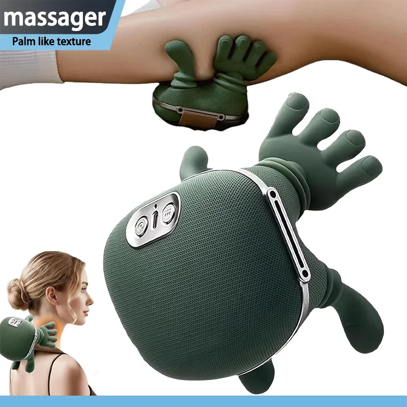 

Массажер для облегчения боли глубоких тканей для шеи и плеч, 4D разминающий и имитирующий человеческие руки, с электрическим массажером с подогревом