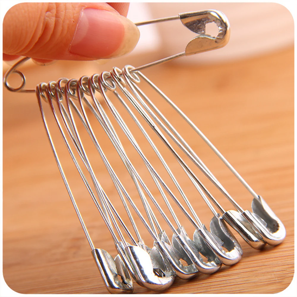 100Pcs/lot Silver Tone Safety Pins Stainless Steel Brooch Jewelry Small Safety Pin Brooch Craft for DIY Sewing Tools Accessories