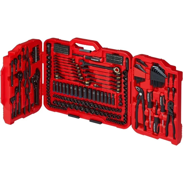 312-Piece Mechanics Tool Set and Socket Set, Professional, SAE/Metric