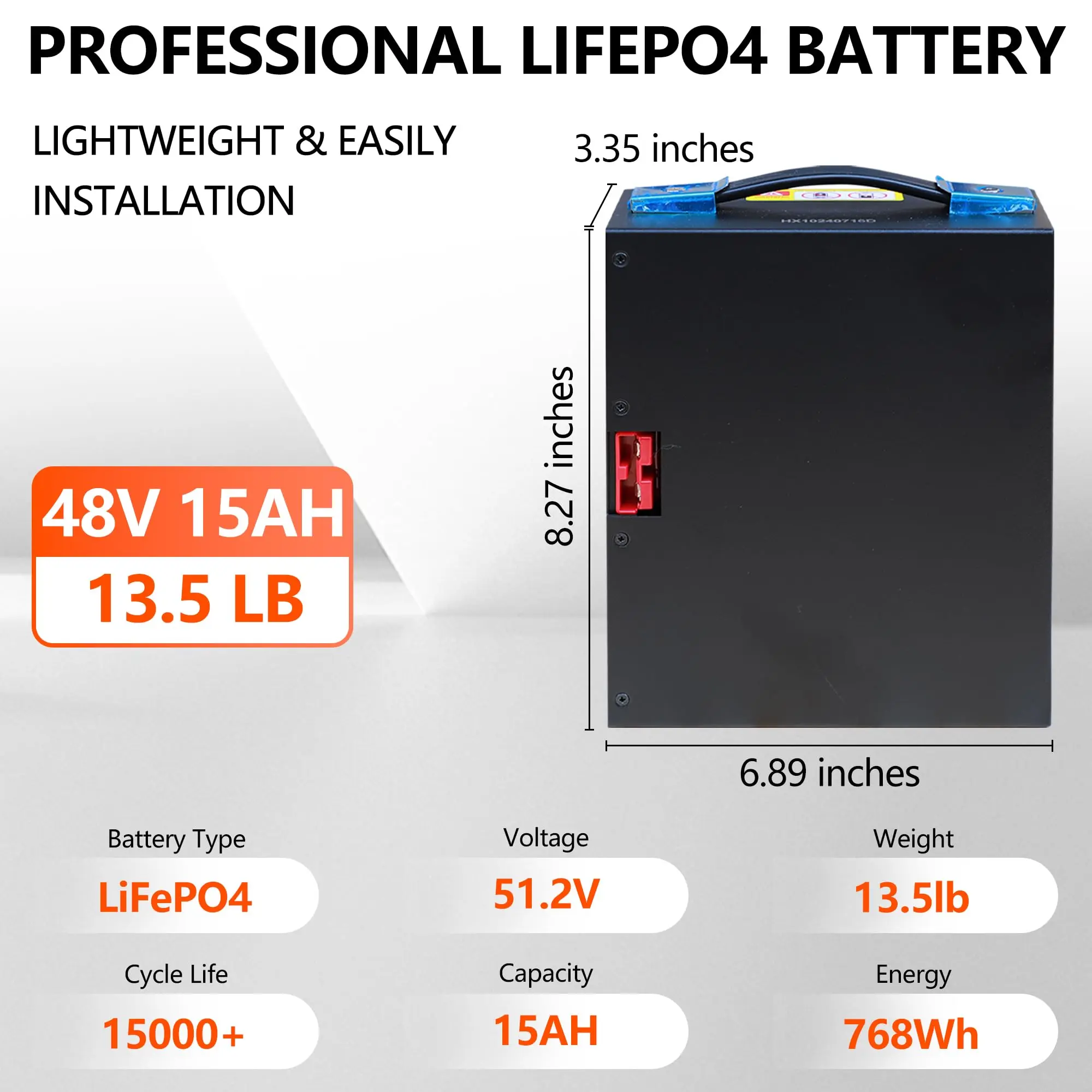 Lifepo4 Battery 48V 10Ah Lithium Battery for Electric Pallet Jack Truck, fit for EPT40H, EPT33H, PPT40H, PPT44H