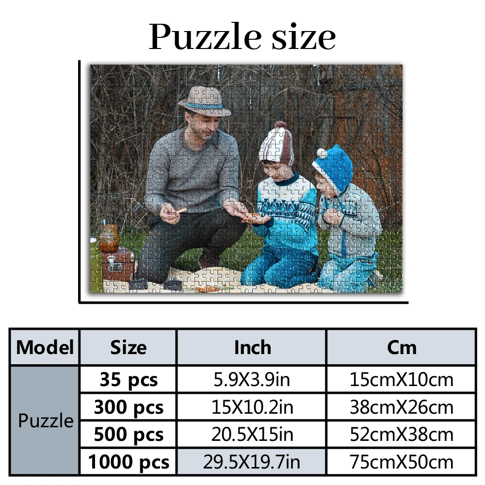 35/300/500/1000pcs Personalized Custom Photo Puzzle wedding photos Customize Parent-Child Interactive Diy Assemble Game Toy