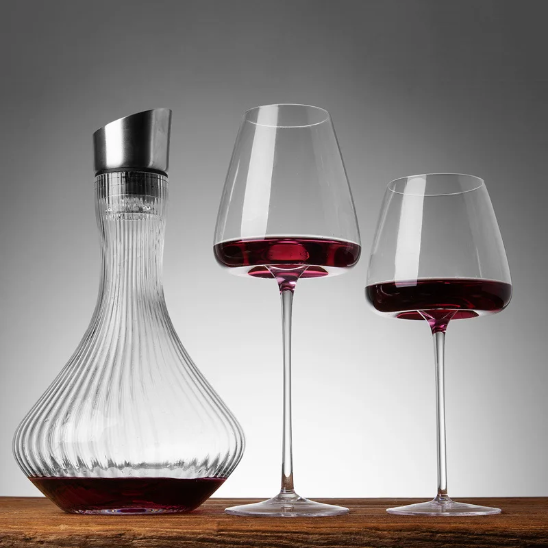 2pcs High-end Goblet Red Wine Glass Kitchen Utensils Water Grap Champagne Glasses Bordeaux Burgundy Wedding Square Party Gift