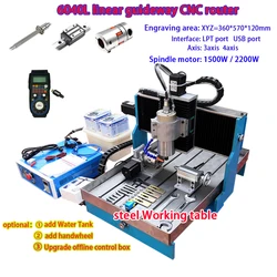 6040L CNC Router Engraving Milling Machine Metal Engraver Cutter 4axis 3axis for Wood Stainless Steel Carving 2.2KW 1.5KW