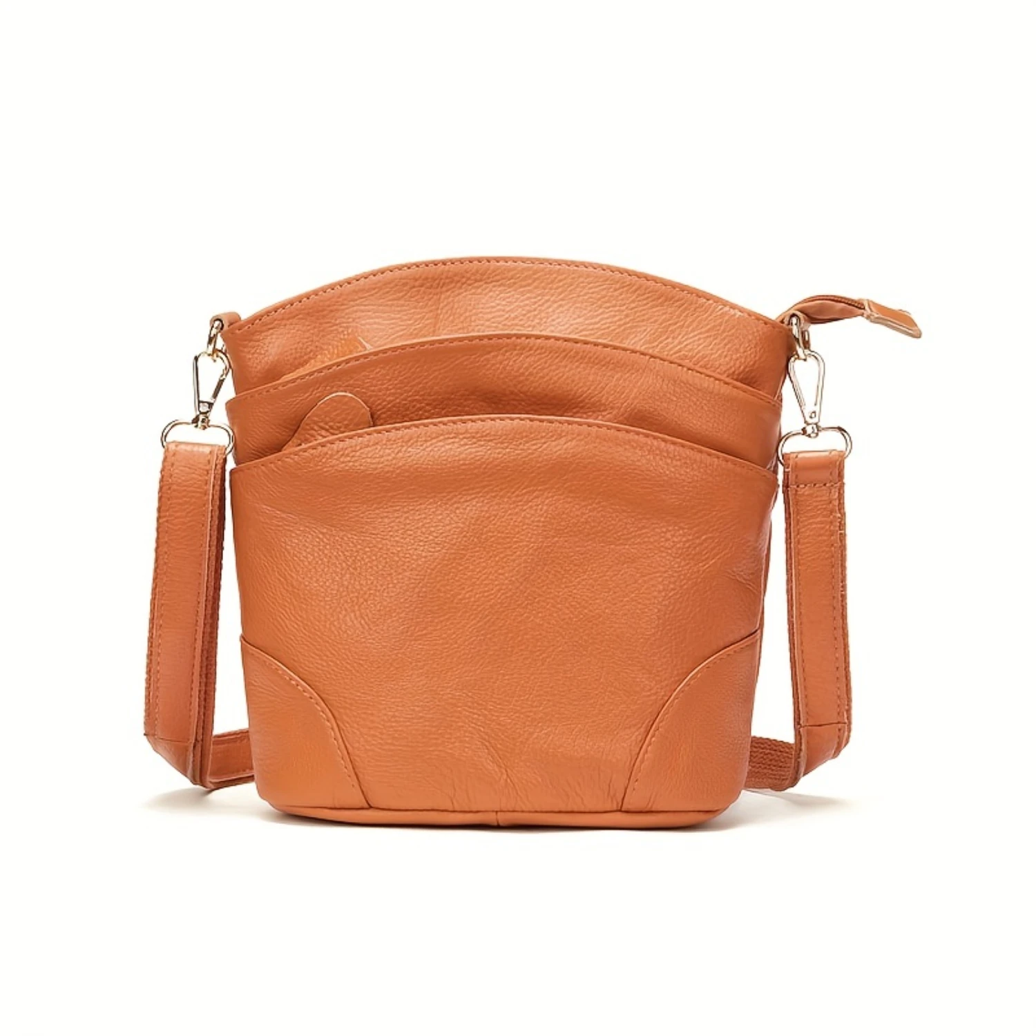 

Mini Genuine Leather Crossbody Bag, Versatile Multi-layer Shoulder Bag, Vintage Every Day Purses For Women