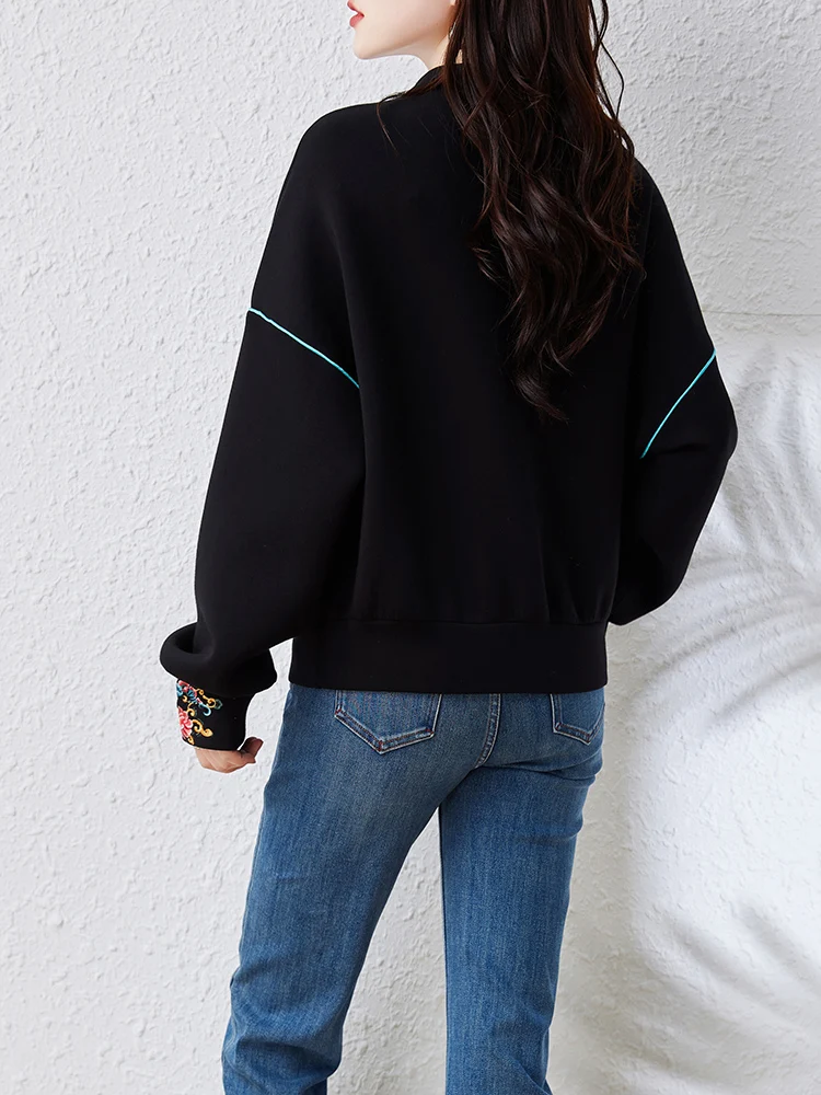 Chinese style Sweatshirts women\'s Hoodies Fashion pullovers Spring Autumn casual sweatshirts Tops female