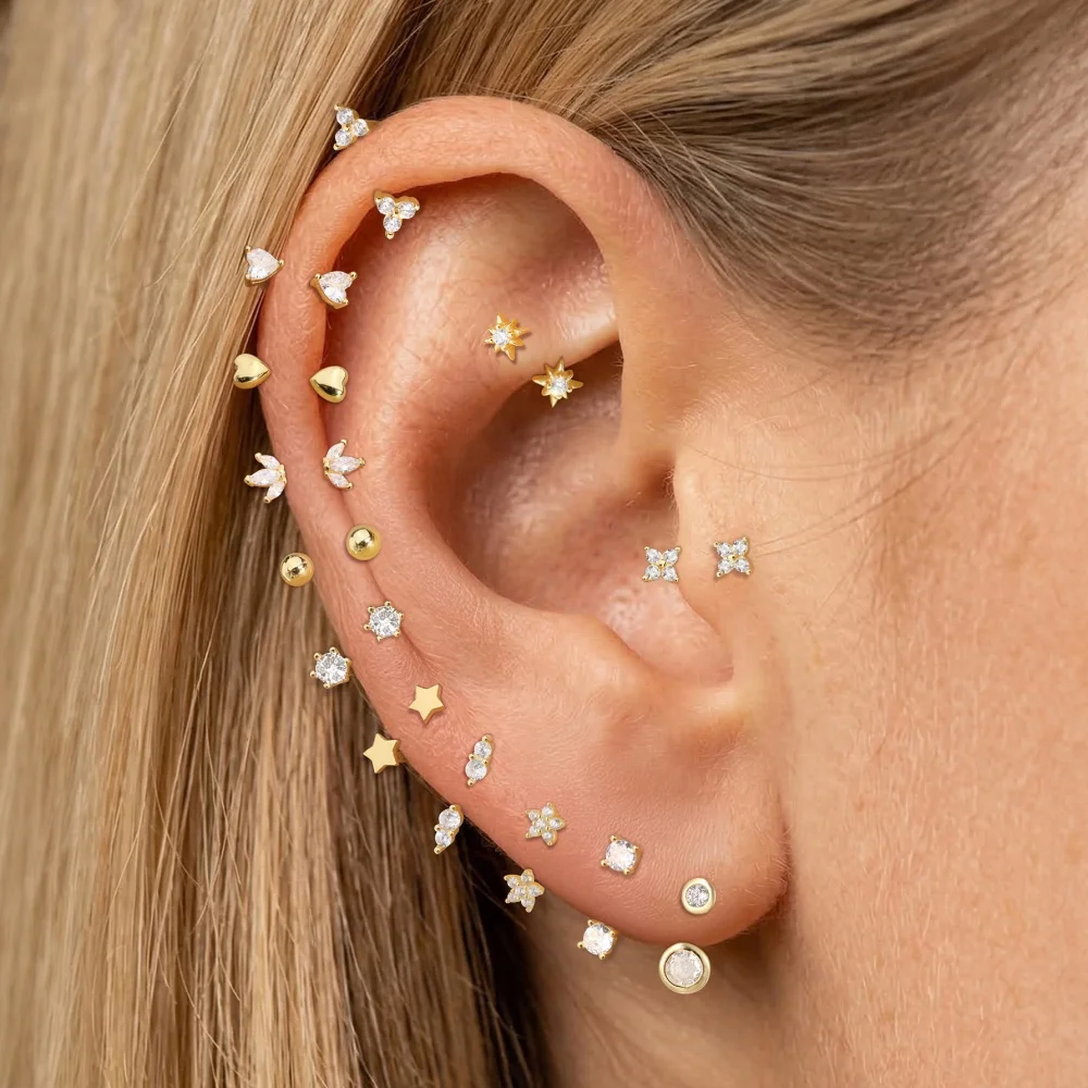 AIDE 925 Sterling Silber Pferdeaugen-Kronen U-förmige Ohrringe für Frauen Knorpelpiercing Ohrknochenring Nasenring Schmuck Geschenke – Detail 3