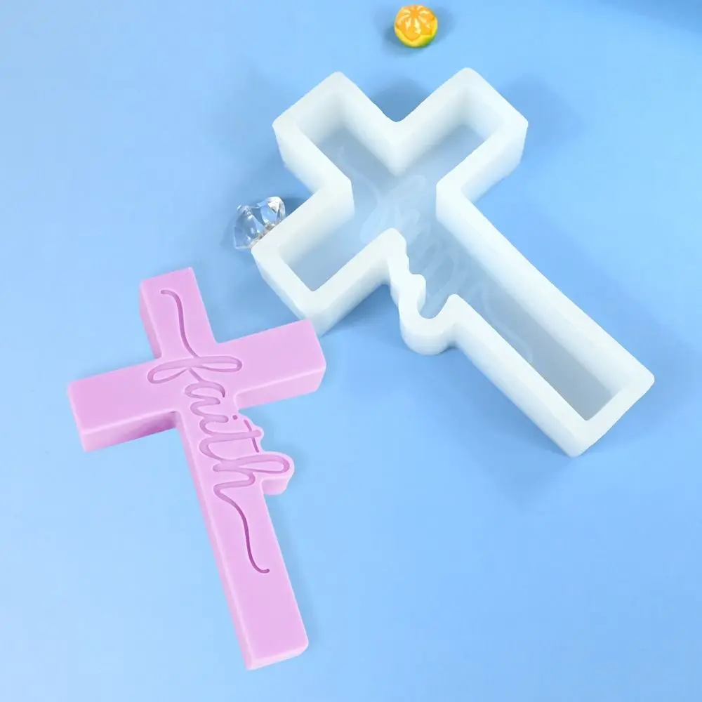 Premium Silicone Cross Sculpture Mold Reusable Non-Stick Plaster Ornament Mold Easy Release Flexible Aroma Candle Mold Halloween