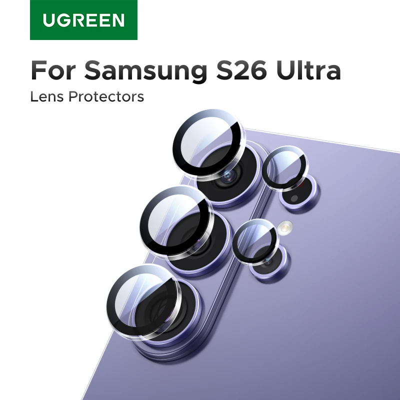 Protector de Lente de Cámara UGREEN para Samsung Galaxy S26 S25 24 Ultra, Cristal Protector de Lente Completo para Samsung S26 Ultra