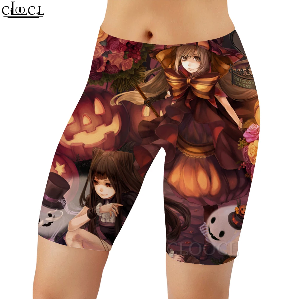 CLOOCL แฟชั่นการ์ตูน Legging แม่มดฮาโลวีนพิมพ์กางเกงขายาวหญิงออกกําลังกาย Jogging เซ็กซี่กางเกงขาสั้นเสื้อผ้าผู้หญิง