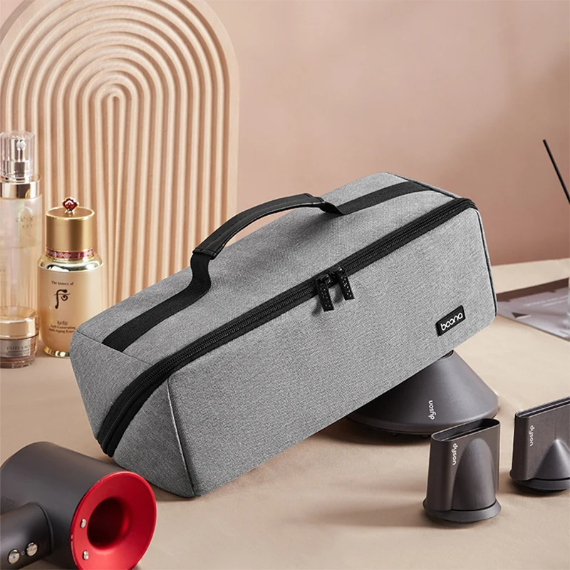 Dyson-Bolsa de almacenamiento para secador de pelo para mujer, organizador de viaje portátil de cuero PU A prueba de polvo, impermeable, estuche de almacenamiento, bolsas de cosméticos