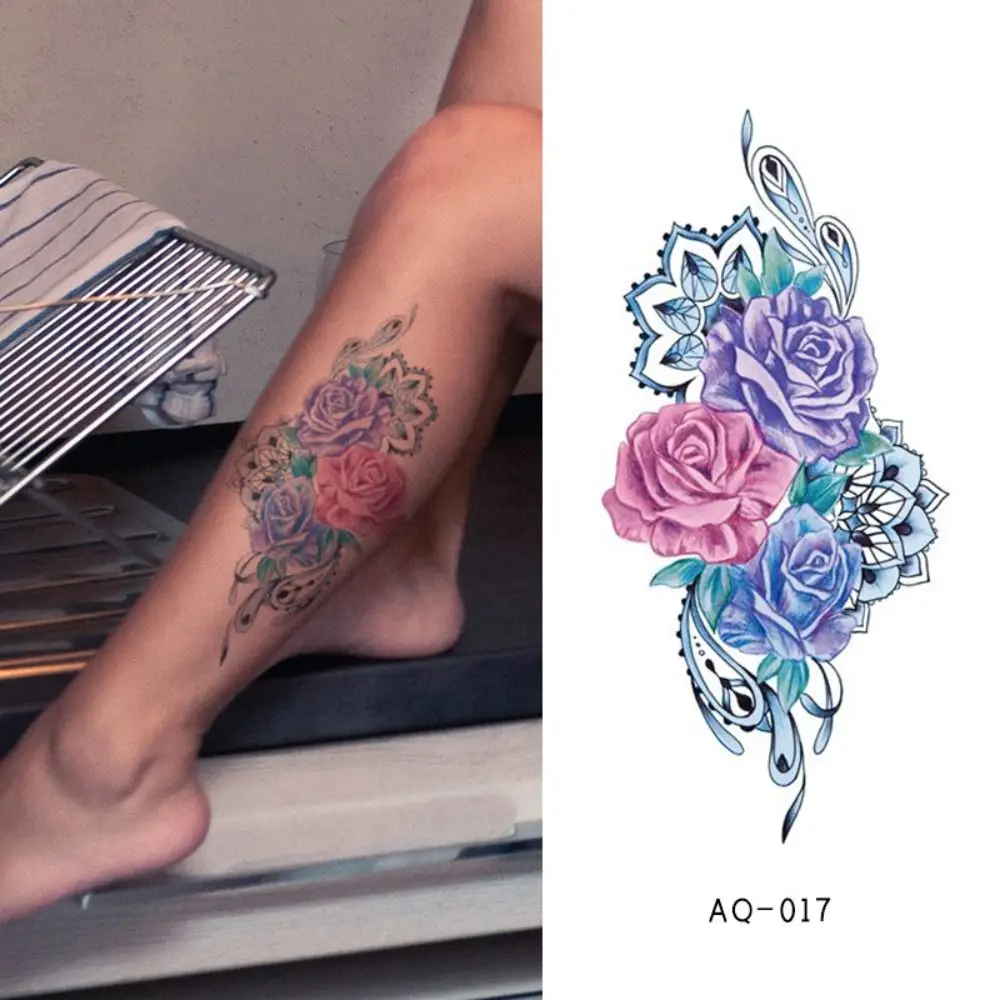 Different Styles Floral Arm Tattoo Sticker Colorful Waterproof Flower Sternum Tattoo Stick Temporary Sketch Flower