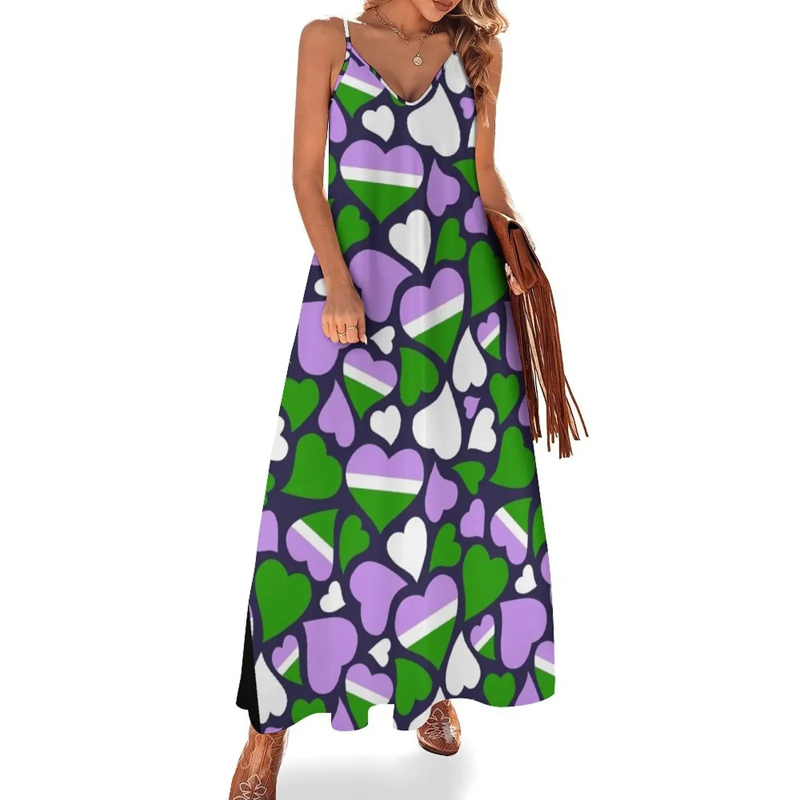 

Genderqueer Pride Hearts Sleeveless Dress luxury dresses women dress summer dress woman 2025 trendy