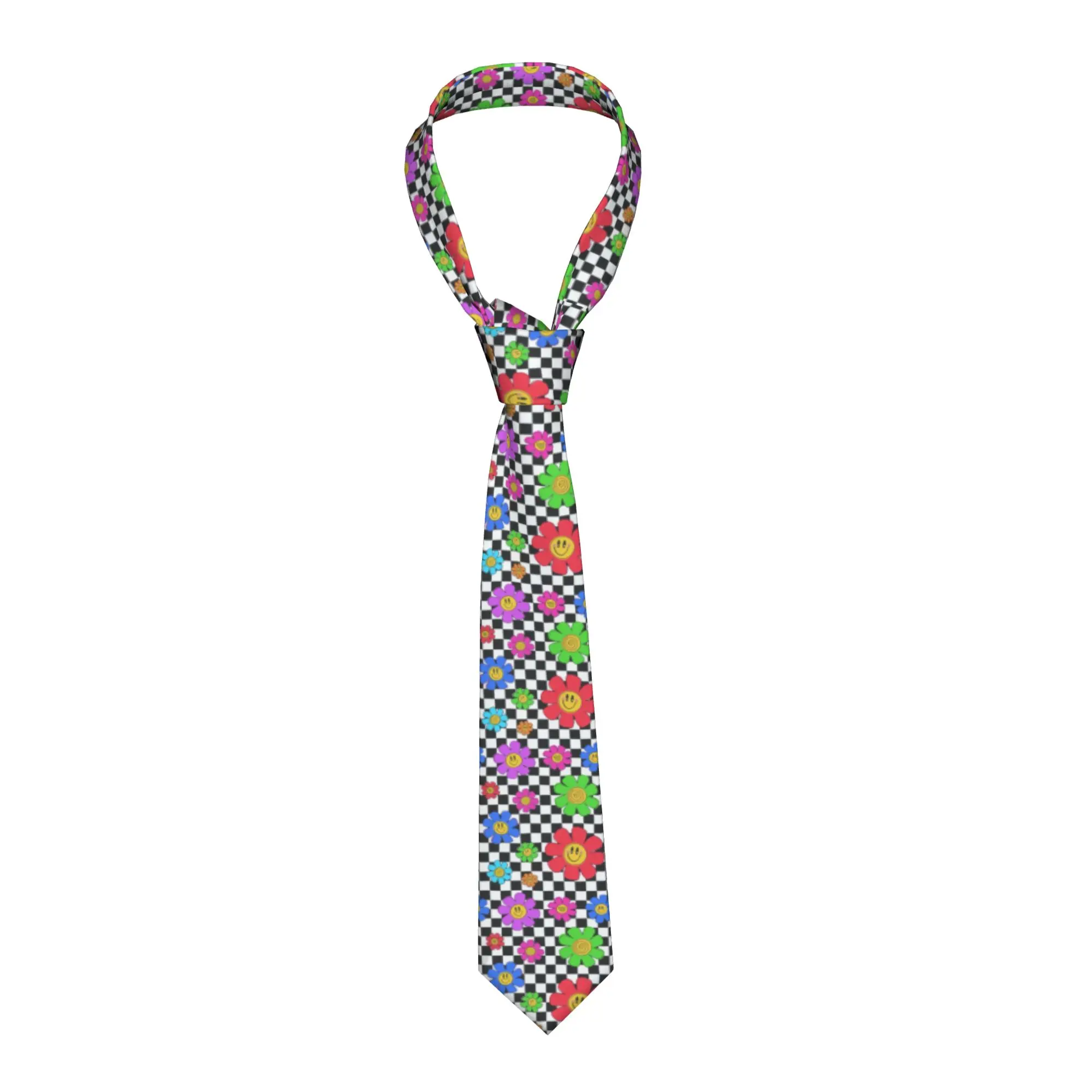 gravata-formal-com-estampa-de-margaridas-e-carocos-de-damas-coloridos-para-homens-em-festas
