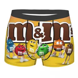 M & M 'S Chocolade Ondergoed Mannelijk Bedrukt Custom Grappige Candy Meme Boxershort Slipje Slips Ademende Onderbroek