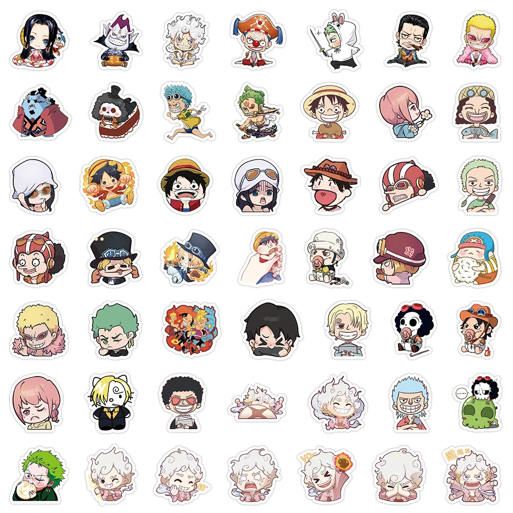 10/30/50/100pcs Chibi Anime ONE PIECE Luffy Gear Fifth Stickers Waterproof Cool DIY Phone Laptop Decals Cute Cartoon Sticker Toy