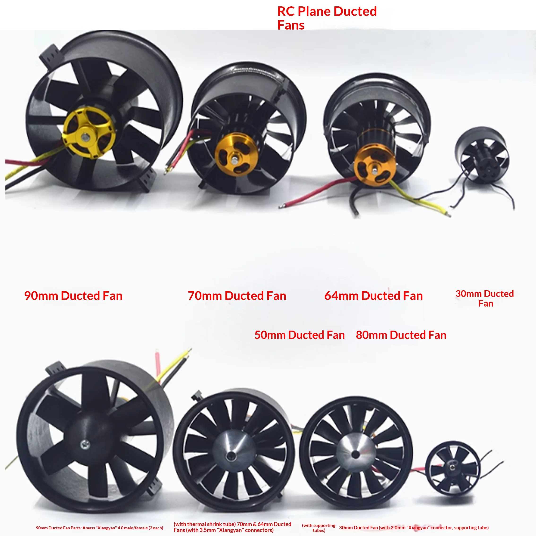 

30 64 70 90 Ducts Model Aircraft Fittings 2822 1611 2827 Ducts Set Flying