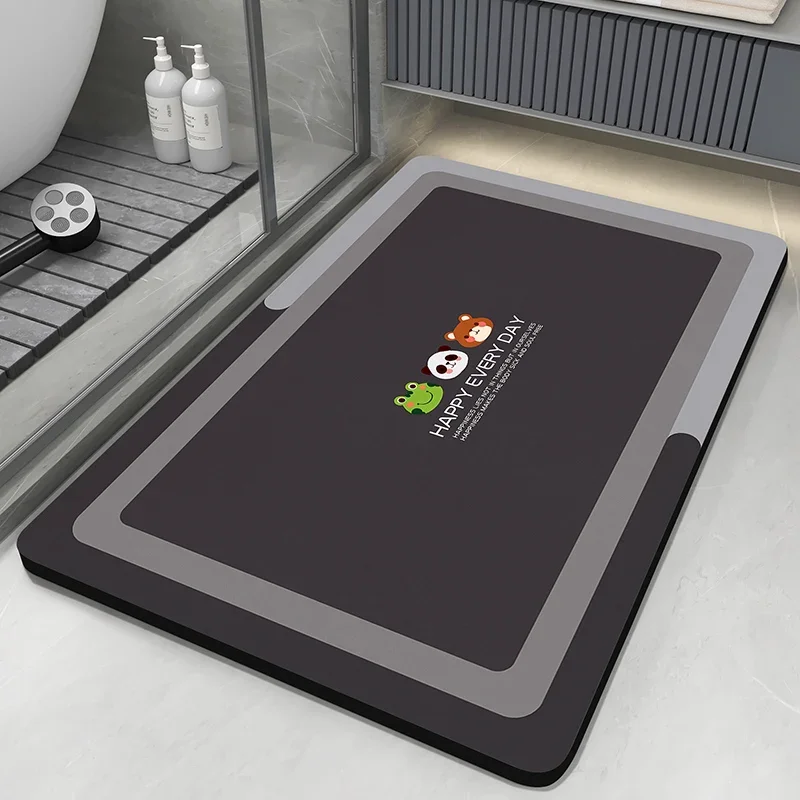 

Absorbent Bathroom Rug Bath Floor Foot Mats Quick Dry Non-Slip Shower Pad Toilet Carpet Washable Stone bathroom