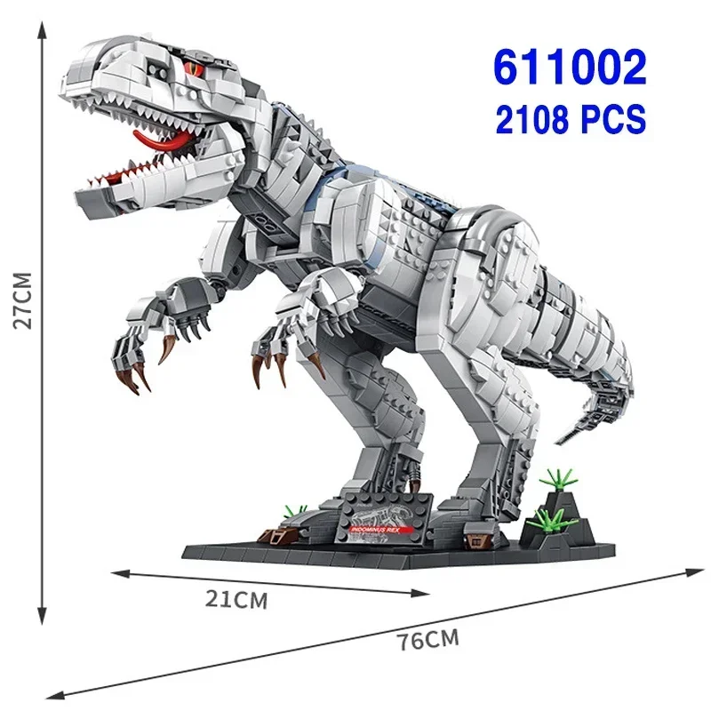 Новый подарок на день рождения, Рождество, Jurassi, мир динозавров, фильм T. Rex Rampage 611001   Архитектурные строительные блоки, кирпичи, детские игрушки