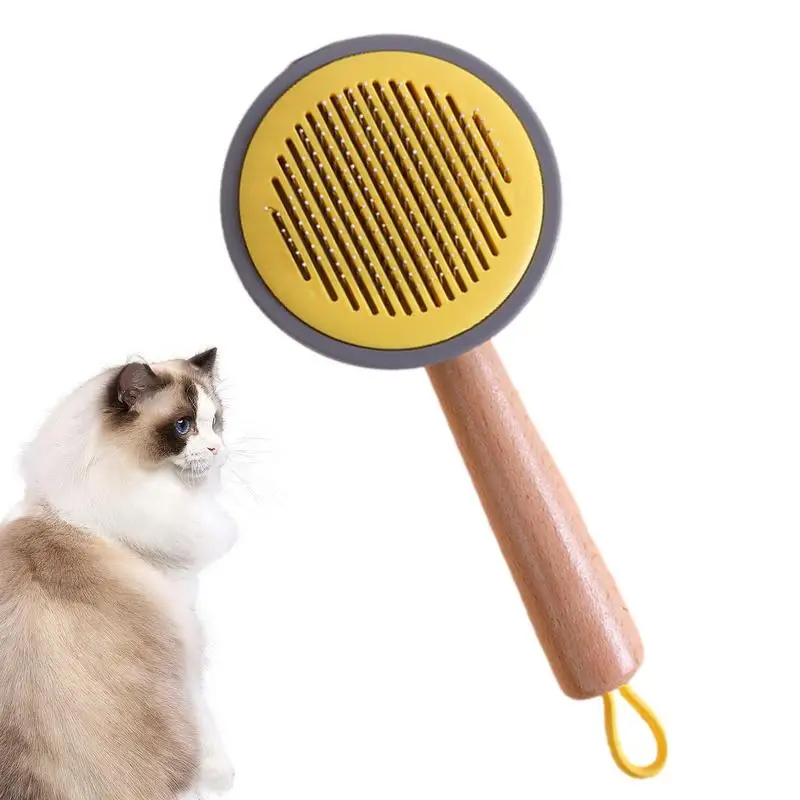 Cat Brush Shedding And Dematting Undercoat Comb Gently Removes Loose Undercoat Tangled Hair Comb With Release Button Easy To