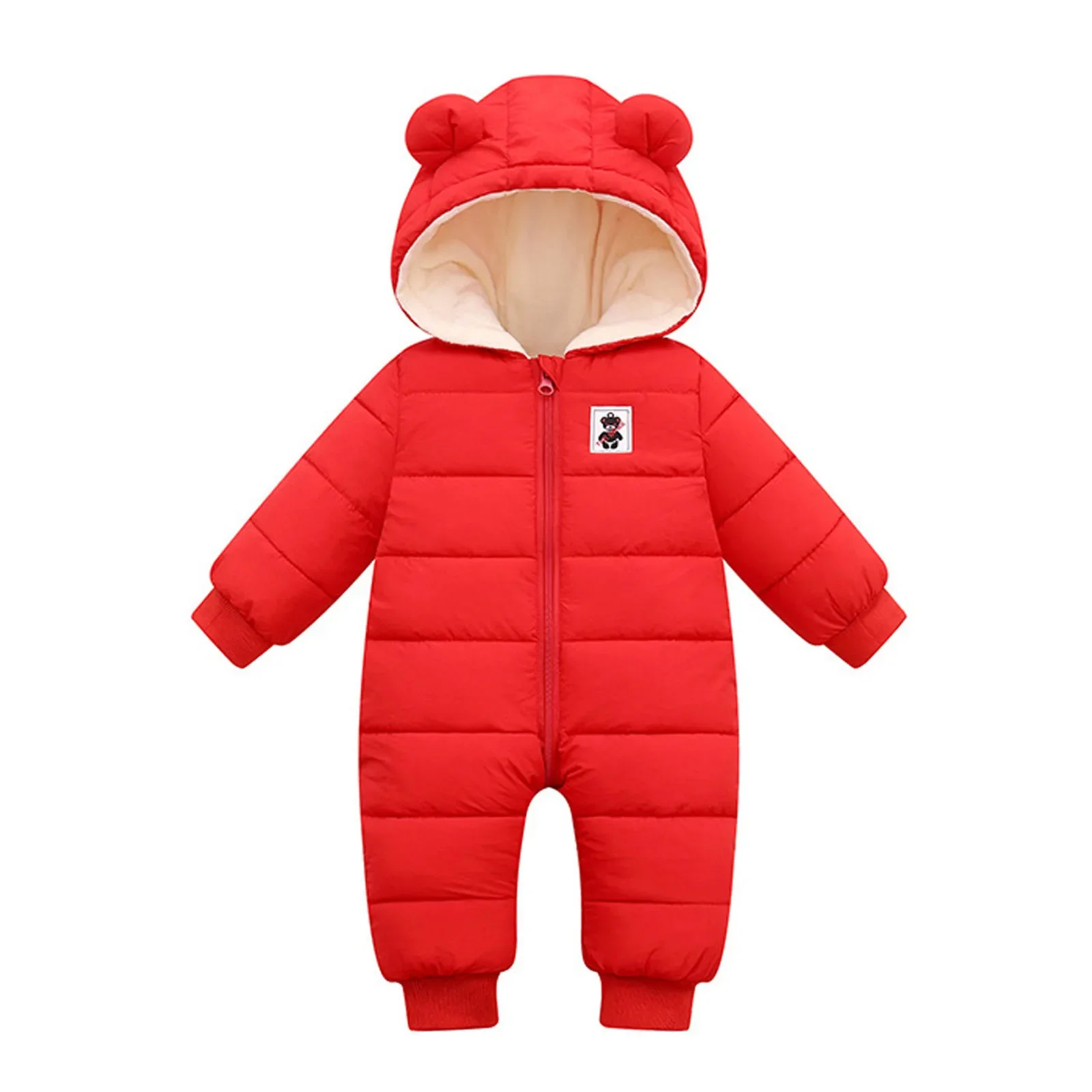 Children\'s Winter Overall Baby Girls Boys Romper Warm Hooded Snowsuit Windproof Jumpsuit Coat Padded Outwear Warm Clothes 0-18M