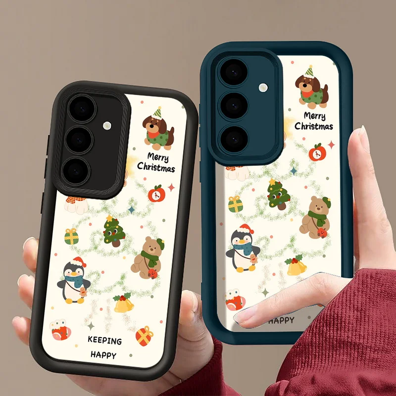 Cute Merry Christmas Phone Case For Samsung Galaxy A56 A16 A17 A36 A26 A55 A54 A15 S24 S25 FE S24 S23 S22 Ultra S25 Edge Cover