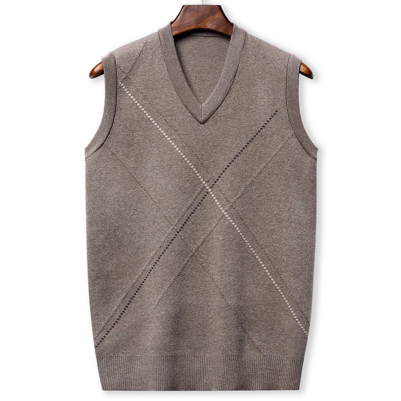 DIMUSI Autumn Winter Men's Sleeveless Jackets Man Vest Warm Jumper Knitted Waistcoats Casual Men Pullovers Sweater Vest Clothing