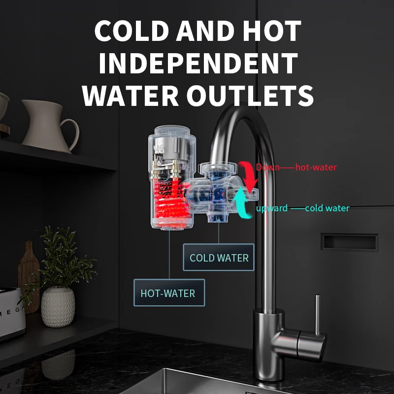 Fudeer 3400W Instant Water Heater Tankless Heaters Kitchen Electric Hot Water Tap Bathroom Heating Faucet Machine