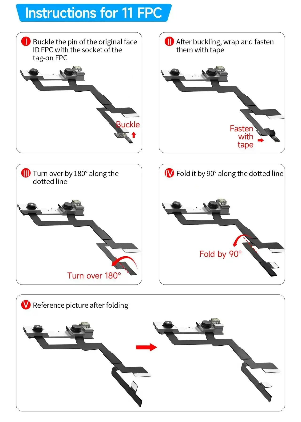 New JC JCID Dot Matrix Flex Cable for IPhone X XR XS 11 12 13 14 PRO MAX Mini Face ID Repair Read and Write Data Programing