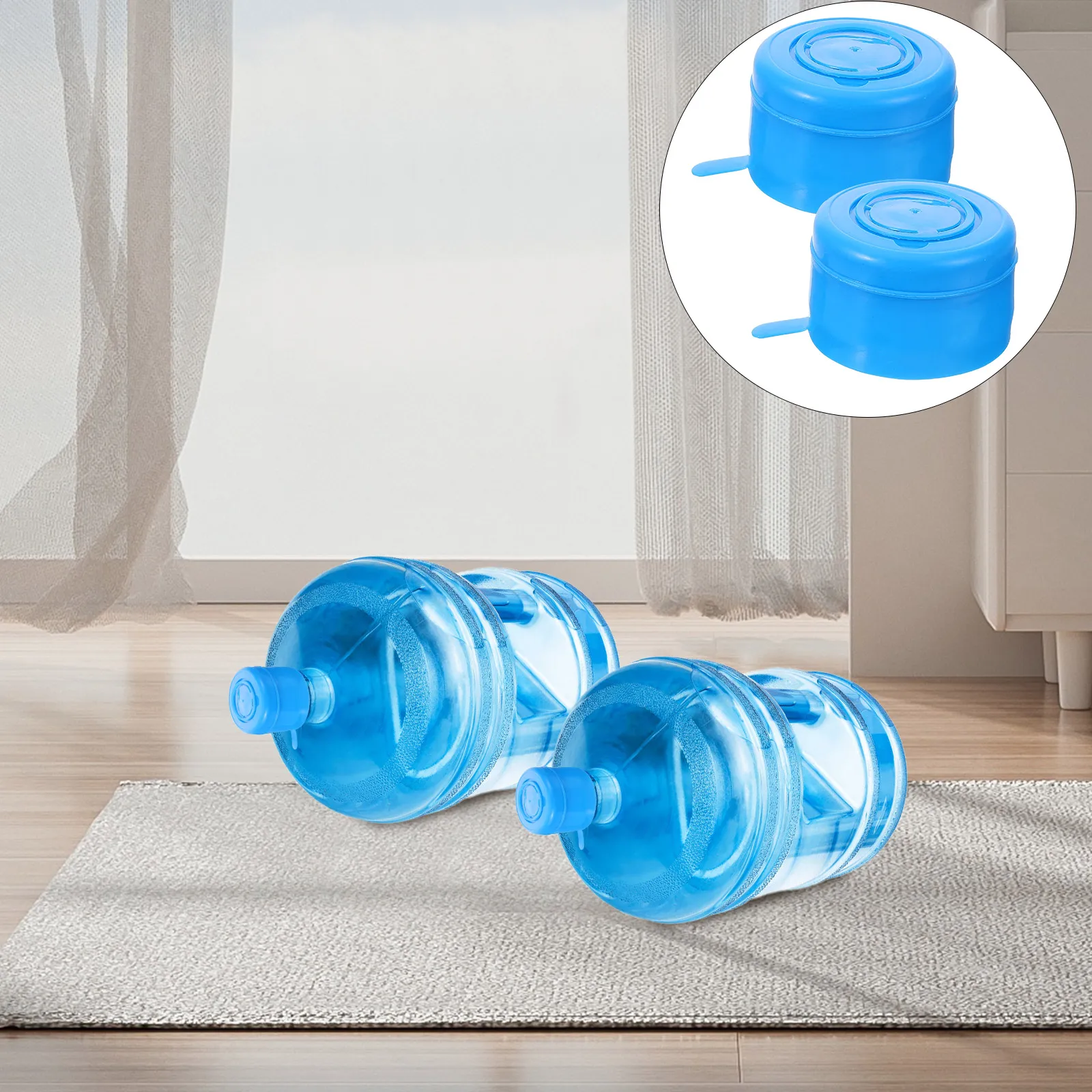 

10 Pcs Jug Bottled Water Lid Replacement Caps Splash Proof Blue Plastic Lids For