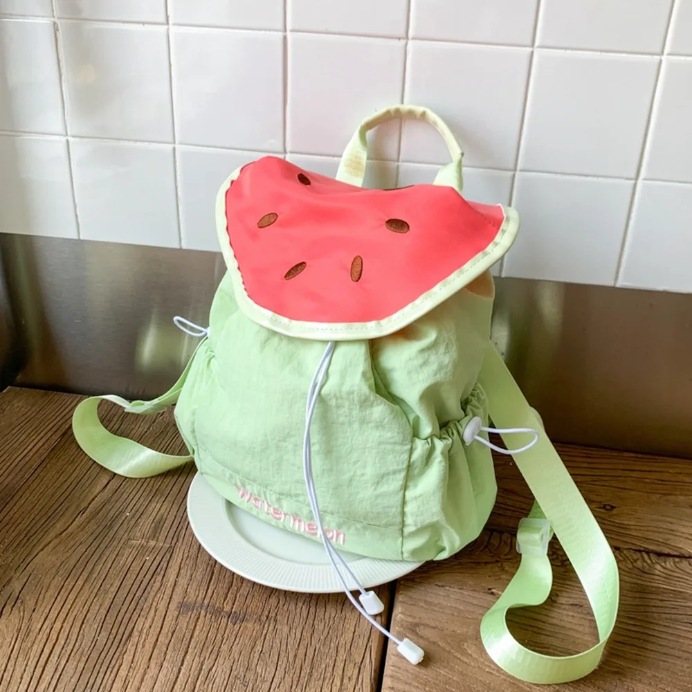 

Корейский стиль, уличный рюкзак на шнурке, цвет допамина, водонепроницаемый нейлоновый рюкзак с фруктами, большая вместительная сумка для книг