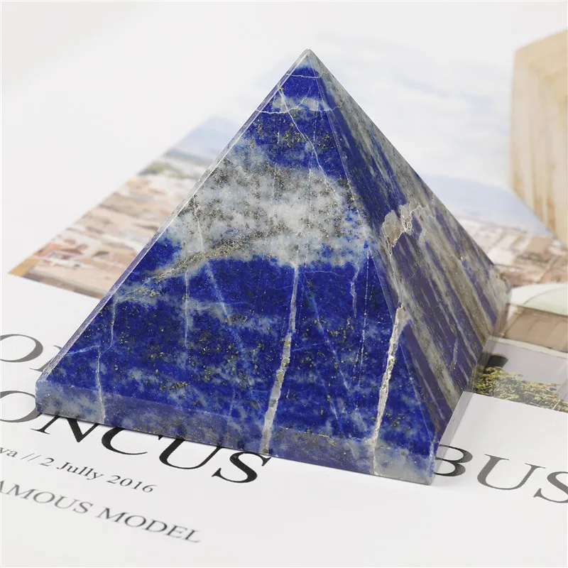 

Natural Lapis Lazuli Mineral Pyramid Healing Energy Yoga Craft Home Decor