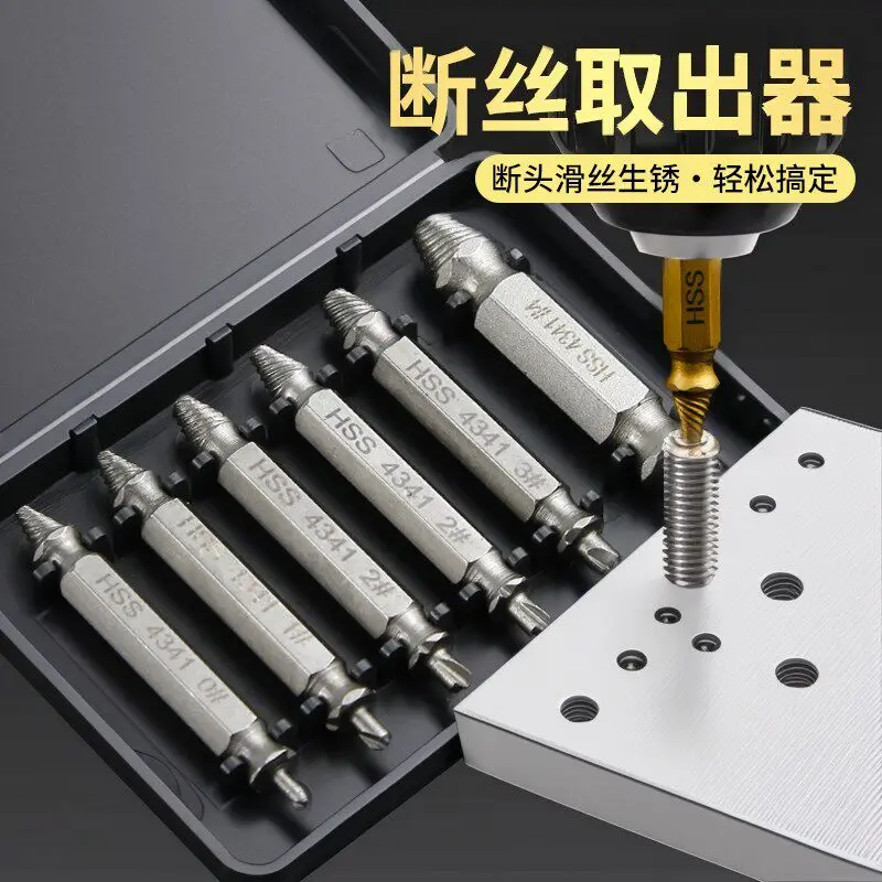 Stripped Broken Screw Extractor Rusted Bolt Slippery Thread Reverse Tap Removal Tool