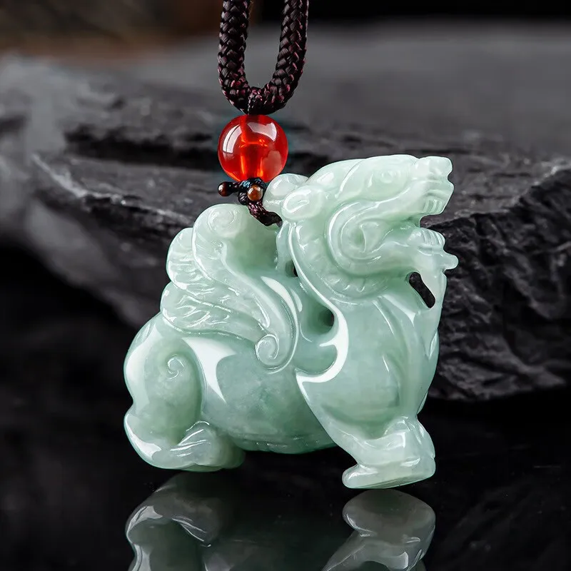 Light Green Flying Qilin Pendant, Ice Style Fashionable Men's and Women's Pendant