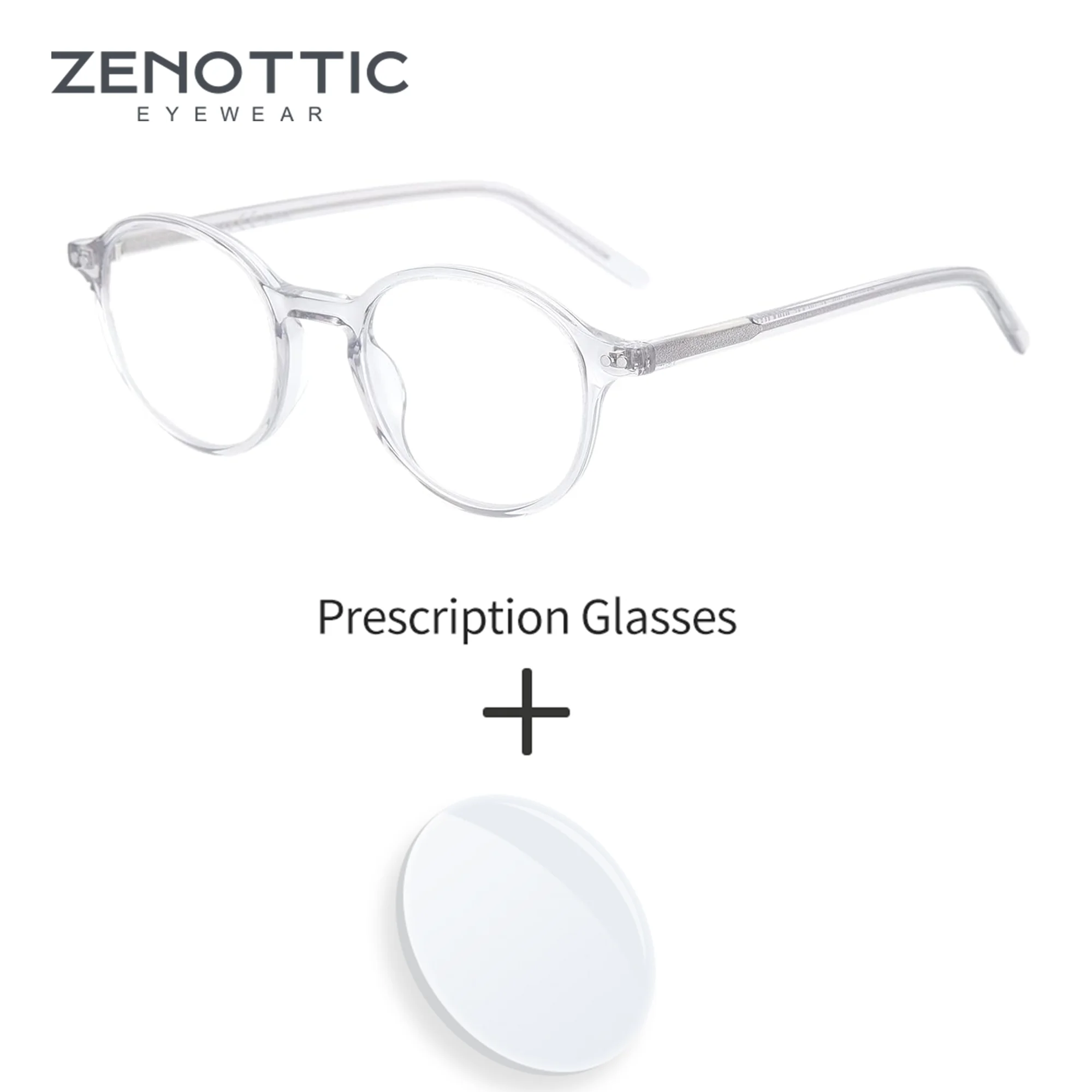 

ZENOTTIC XS Size Vintage Round Prescription Glasses For Unisex Anti Blue Light Photochromic/ Myopia/Progressive Optical Eyewear