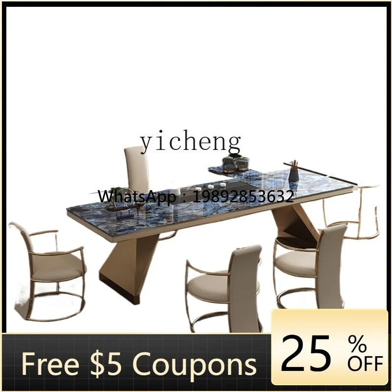 

Light Luxury Luxury Stone Tea Table Office Villa High Sense Living Room Balcony Tea Table