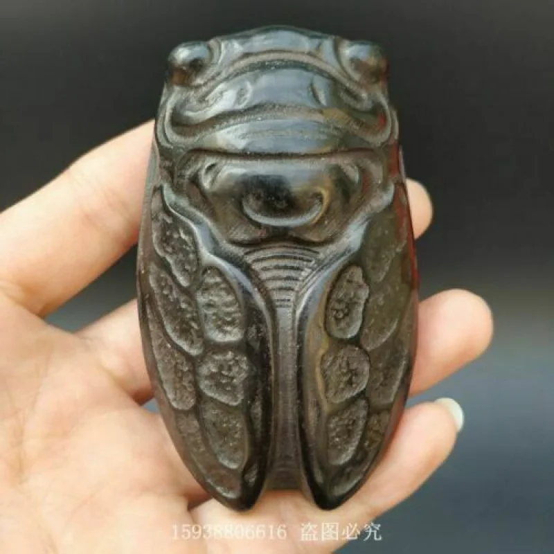 Chinese Hongshan Culture Collection Meteorite Carving Original Cicada