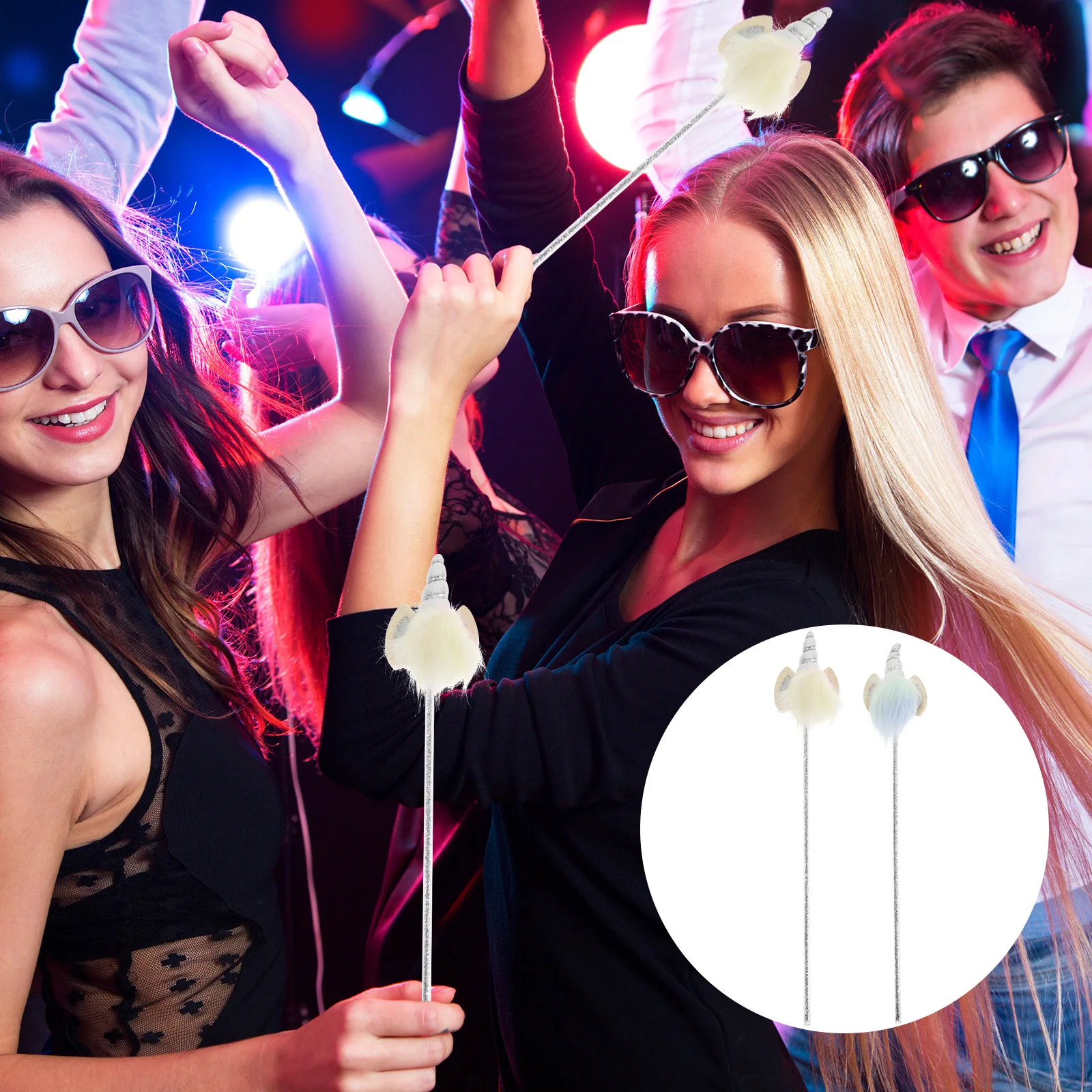 

2pcs Unicorn Horn Fairy Sticks Colorful Kids Angel Wands Party Cosplay Props Birthday Stage Performance Supplies Random Color