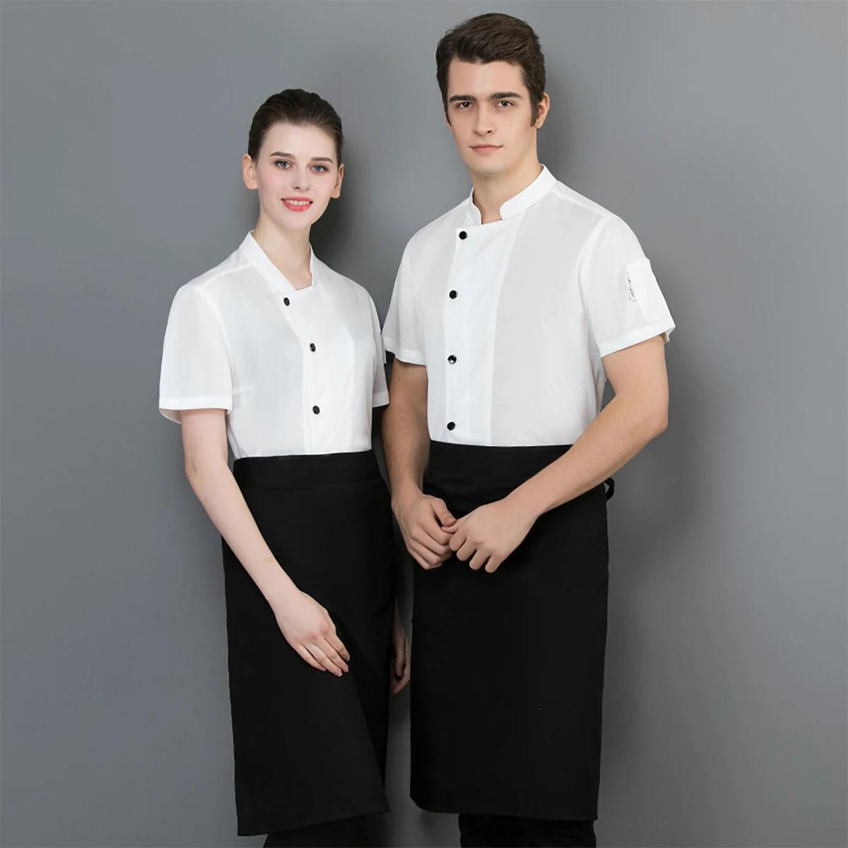 Uniforme de Chef de malla transpirable, ropa de trabajo de cocina antiarrugas de manga corta para restaurante, Hotel, chaqueta de cocinero, 1 ud.