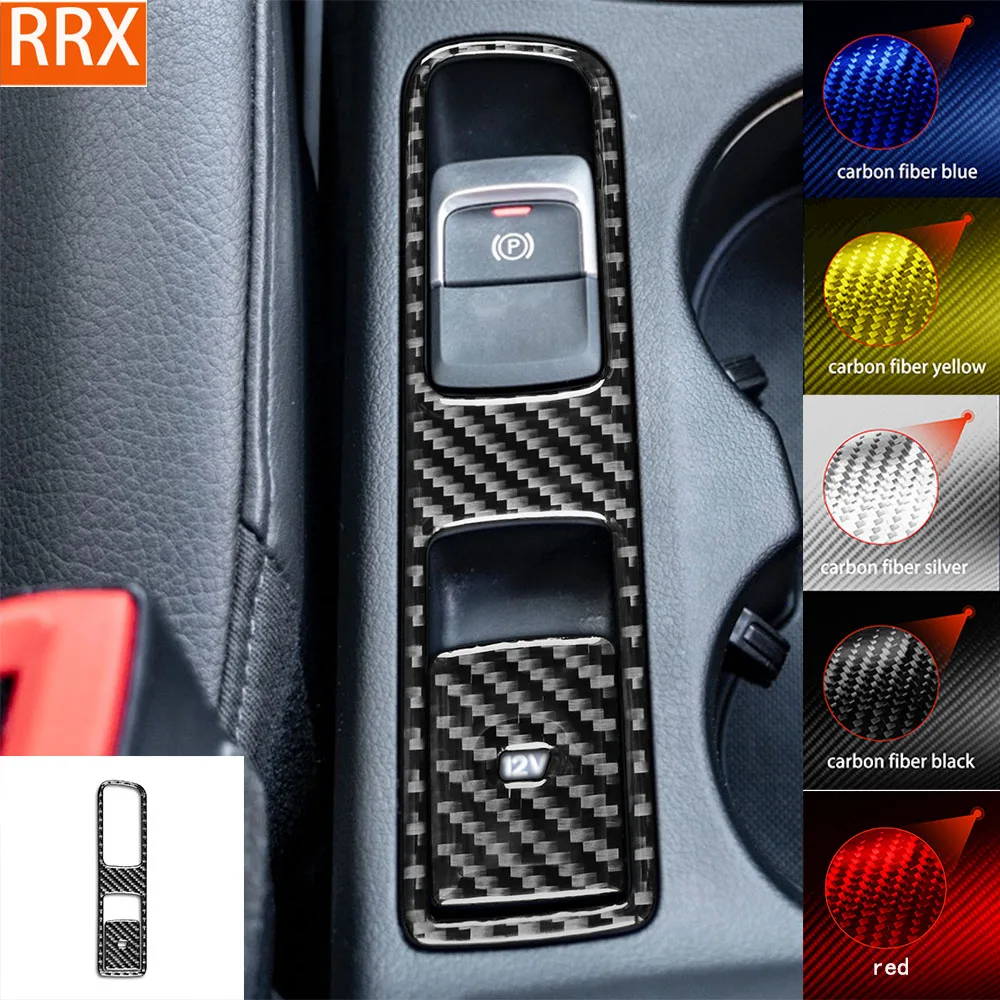 For Audi Q3 2015 2016 2017 2018 Center Electronic Handbrake Frame Tuning Cover Soft Real Carbon Sticker Car Interior Accessories