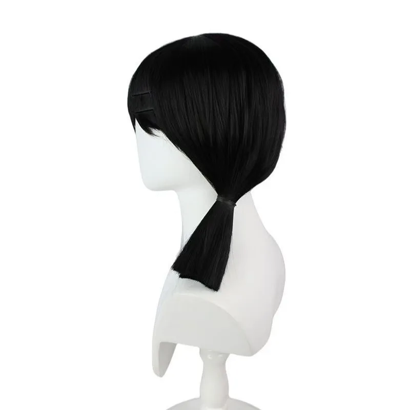 Perruque droite noire à une face, 1 pièce, pour cosplay Anime Chainsaw Man, comme Kobeni Higashiyama