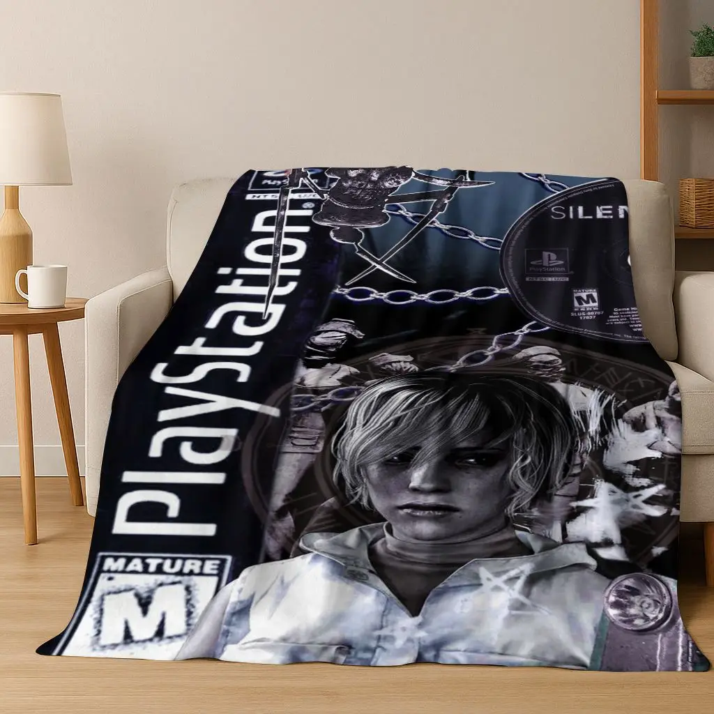 

Classic Silent Hill Horror Game Movie Art Flannel Blanket,Cozy Soft Throw Blanket for Home Bedroom Bed Sofa Picnic Cover Gift