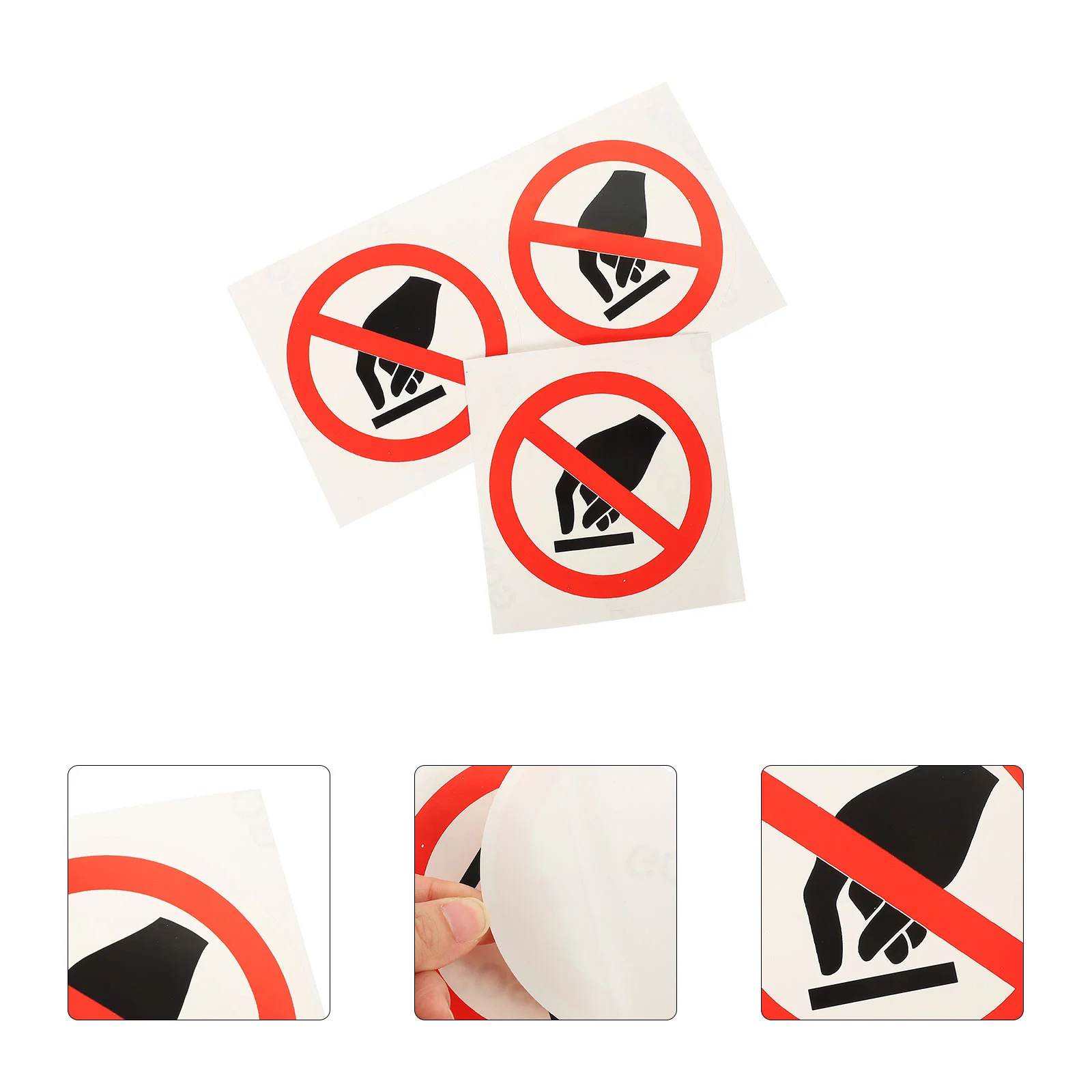 

3 Pcs Sticker Safety Machine Caution Stickers Device Do Not Touch Touching Round Warning Vinyl Decal Danger Sign Circle