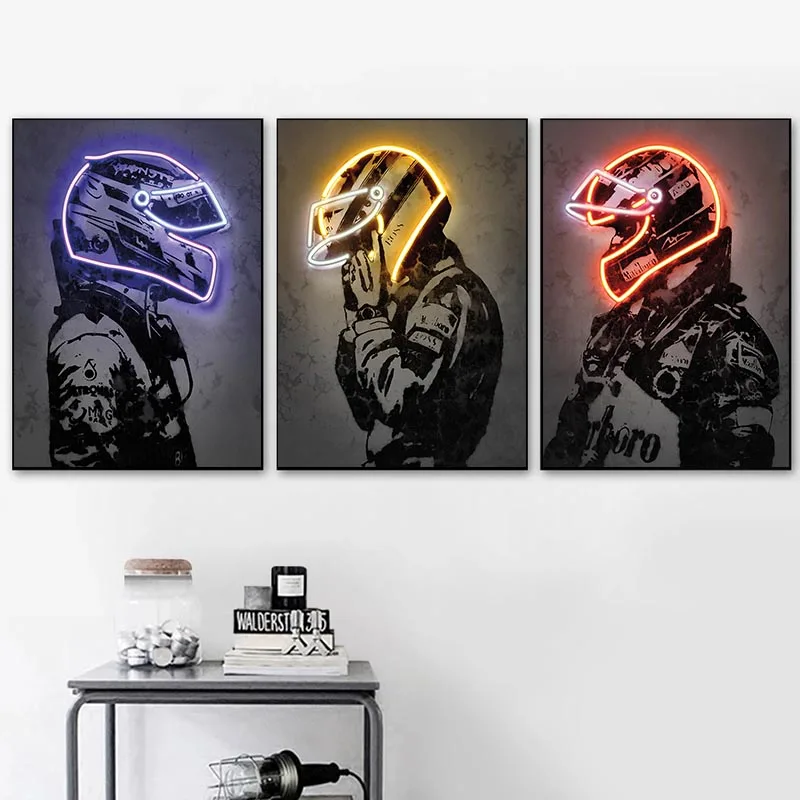 F1 Racing Car Poster Neno Print Canvas Paintings Formula 1 Car Driver Hamilton Wall Art Picture for Home Decor Living Room Mural