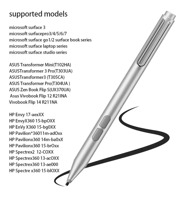 Imagem -06 - Caneta Stylus para Tablet Touch Screen Lápis de Desenho para Microsoft Surface Pro x Asus hp Laptop 4096