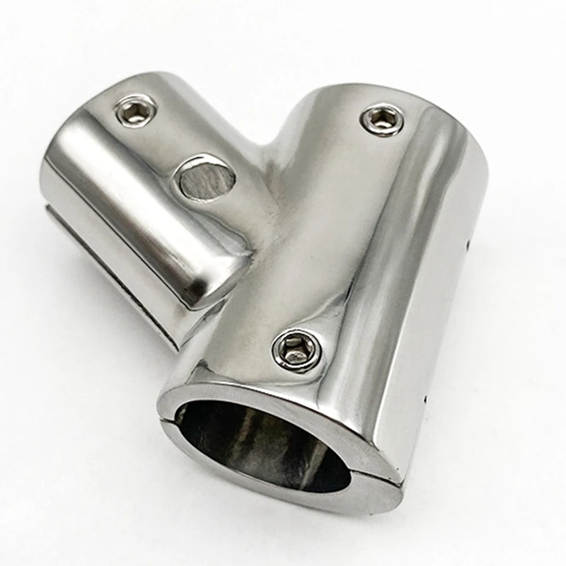 Stainless Steel Boat Marine Handrail 60 Degree T/Tee Fitting Rail Connector Split