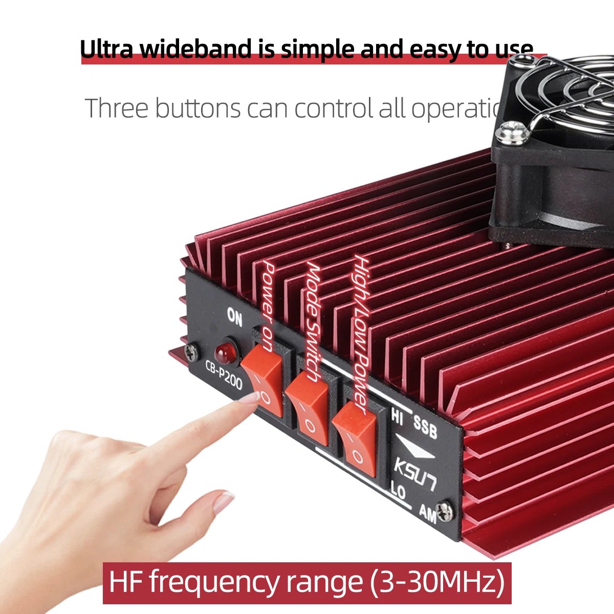 المحمول CB راديو مكبر كهربائي 3-30 ميجا هرتز وحدة FM AM CW SSB KSUN CB-P200 HF مكبر للصوت 12-14 فولت 14-20A 50 واط دعم #6