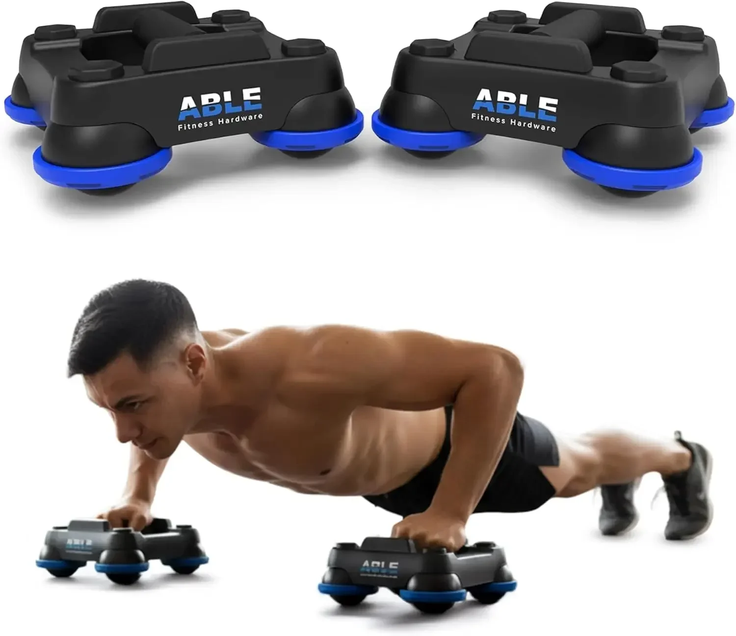 -ABLE Multi-Directional Fitness Gliders (Pair) – Patented 360° All-In-One Bodyw…