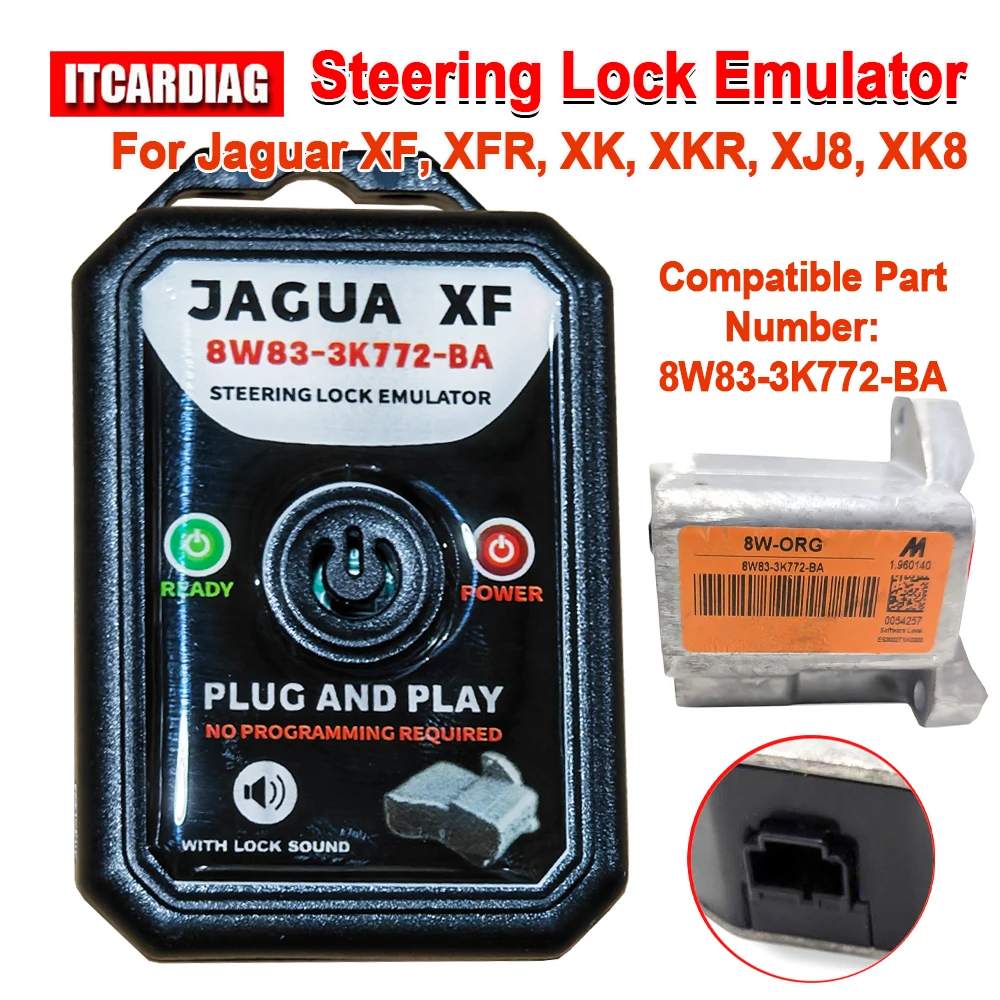 New ESL ELV Steering Lock Emulator For Jaguar XF XFR XK XKR XJ8 XK8 Compatible Part 8W83-3K772-BA Plug and Play with Lock Sound