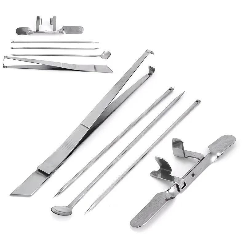 5-Piece Stainless Steel Chicken Castration Tool Set, with Castration Line, Professional Complete Set of Stainless Steel Chicken Castration Tools, Quick Castration Knife and Line for Large and Small Roosters, Chicken Castration Tool with Line, Veterinary Poultry Castration Equipment, Suitable for Poultry Farms