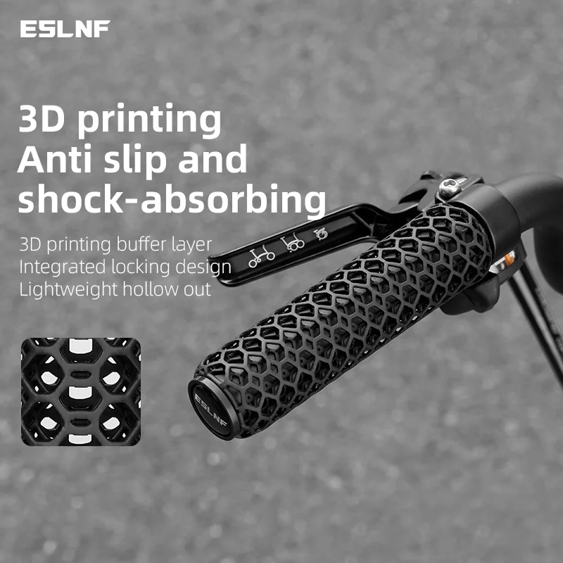 

ESLNF 3D Printed Honeycomb Bicycle Grips Ultralight Shockproof Road Bicycle Handlebar Grip Anti-slip MTB Handle Cover Bike Parts